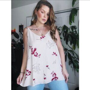 2X BLUSH PINK FLORAL TANK TOP